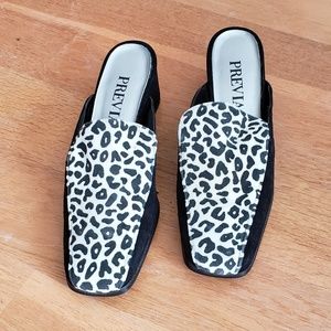 Previa Leopard Cheetah Animal Print Mules 7 ½ B
